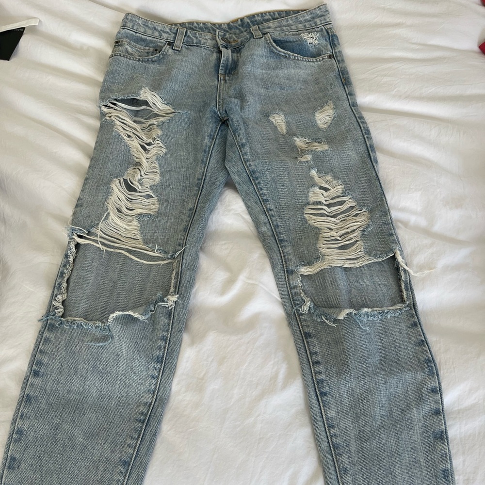 Carmar boyfriend distressed tapered jeans